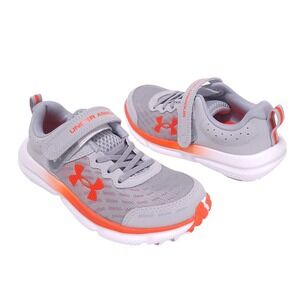 Under Armour Assert 10 AC Kids Running Shoes Sz 1.5Y Gray Orange Sneakers‎ Strap